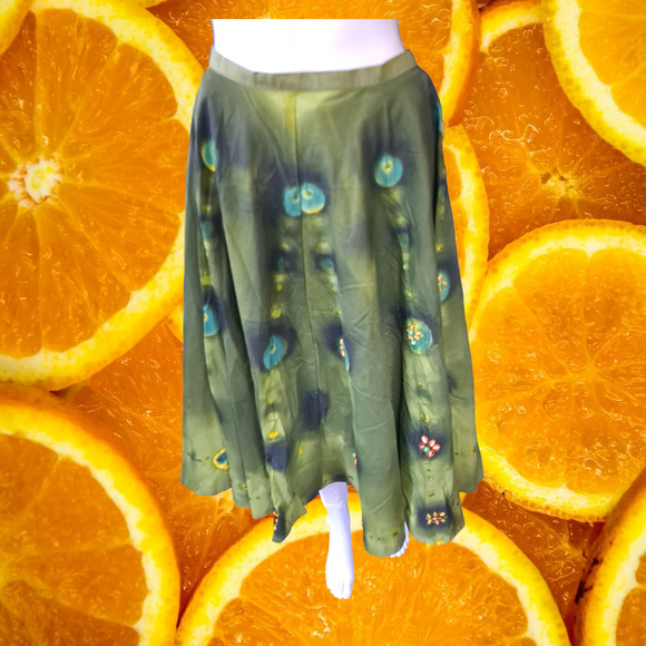 New Lapis Green 100% Cotton Maxi Long Skirt Size Small - Picture 1 of 9